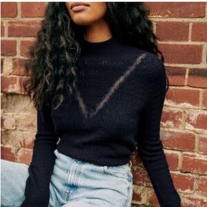 Sezane Black Women's Turtleneck Sweater